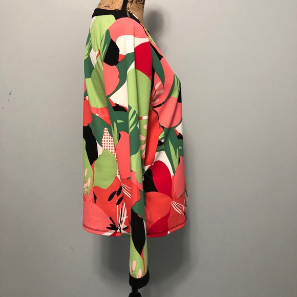 Rafaella Long Sleeve Floral Print Top Size Medium - Picture 4 of 9